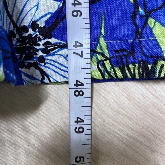 Choices Blue Green Floral Print Linen Maxi Dress Sleeveless Size L NWT - Picture 5 of 6